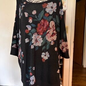 Maurices Black Floral Blouse
